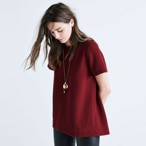 Madewell | maroon swingy high-low top, XS
